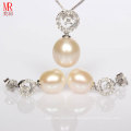 Latest Pearl Necklace, Earrings Set Design with Silver, Zircon